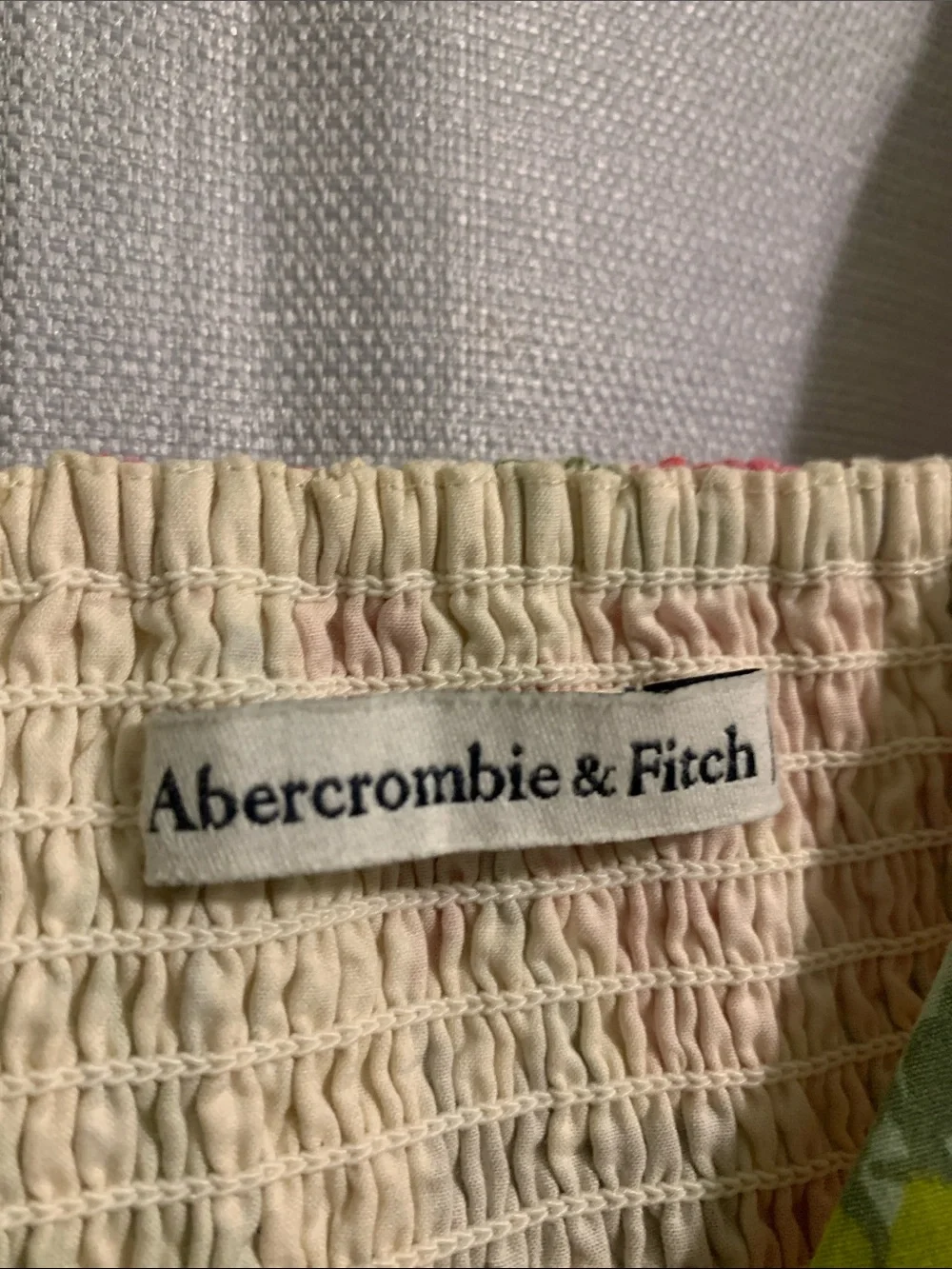 Abercrombie & Fitch Cream Dress with Pink & Green Floral Accents